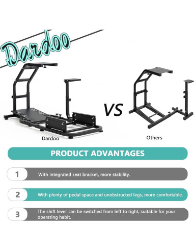 Cockpit Simulador de Carreras Dardoo Soporte Ajustable