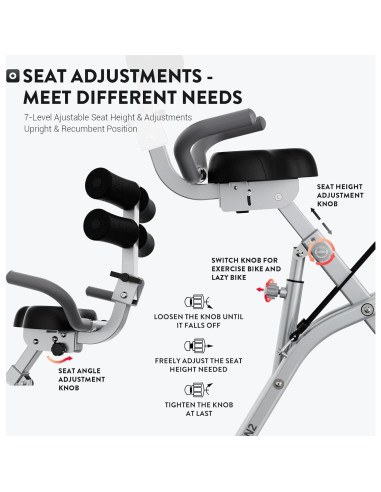 Bicicleta de Ejercicio Plegable Birdfeel 5-en-1 Resistencia Magnética