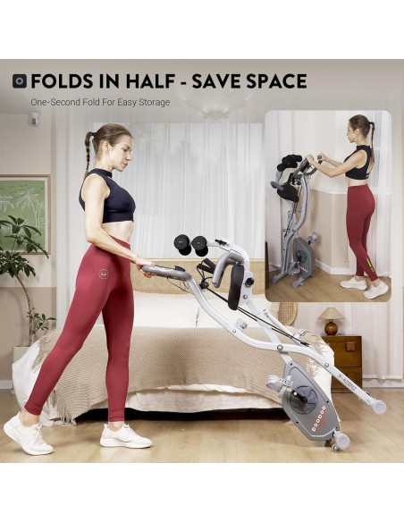 Bicicleta de Ejercicio Plegable Birdfeel 5-en-1 Resistencia Magnética