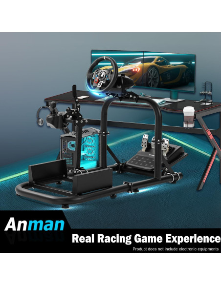 Cockpit PRO Simulador de Carreras Anman Ajustable 82.77x57.43cm Cockpit PRO Simulador de Carreras Anman Ajustable 82.77x57.43cm