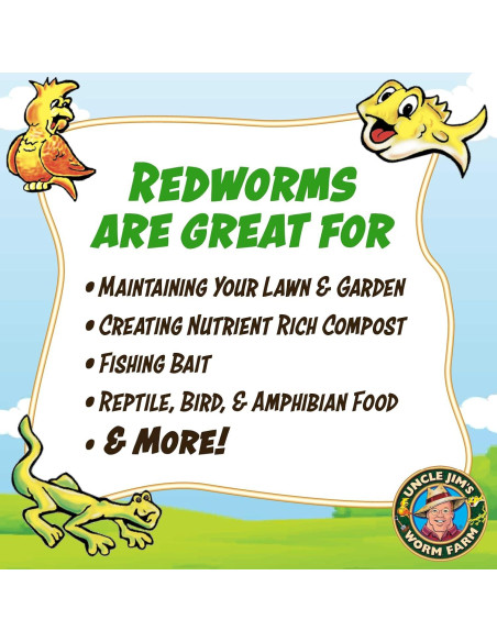 Lombrices Rojas para Compostaje Granja del Tío Jim 1000 Unidades