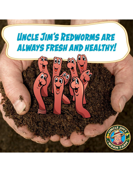 Lombrices Rojas para Compostaje Granja del Tío Jim 1000 Unidades