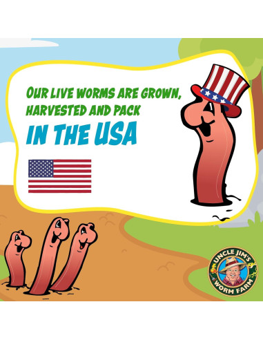 Lombrices Rojas para Compostaje Granja del Tío Jim 1000 Unidades
