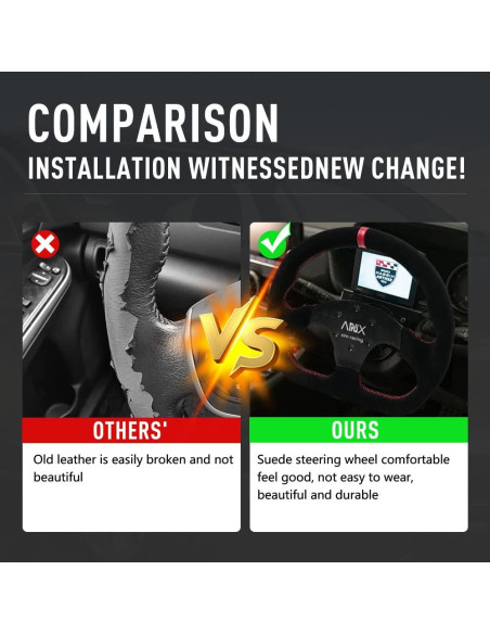 Volante de Carreras RASTP 32.5cm Cuero Suede Negro