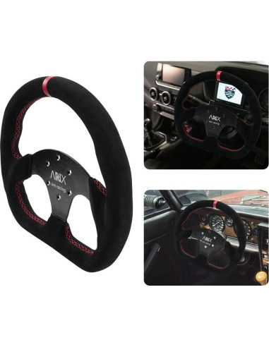 Volante de Carreras RASTP 32.5cm Cuero Suede Negro