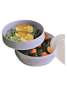 Vaporera de Verduras de Microondas 2 Niveles Dependable 415