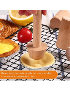 Tamper de Tartas de Madera Cyrank Doble Cara 80g 2