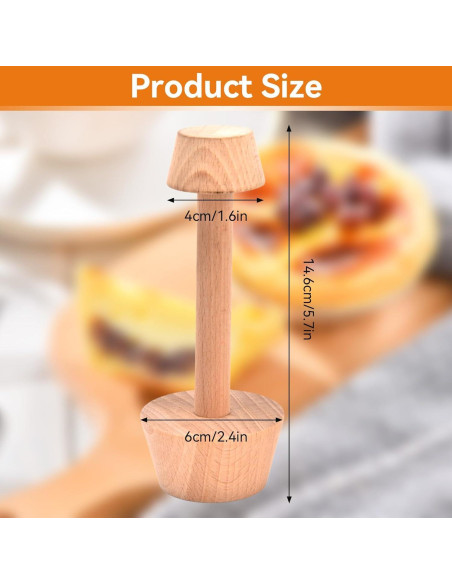 Tamper de Tartas de Madera Cyrank Doble Cara 80g