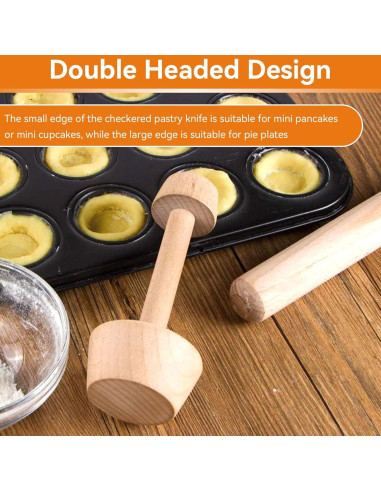 Tamper de Tartas de Madera Cyrank Doble Cara 80g