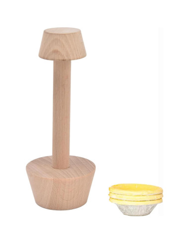 Tamper de Tartas de Madera Cyrank Doble Cara 80g
