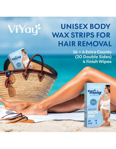 Cintas de Cera Duales Aemerry 40 Unidades Hipoalergénicas