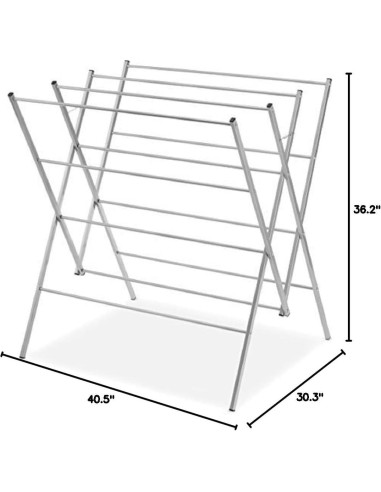 Estante de Secado Metálico Whitmor Sobredimensionado Plata