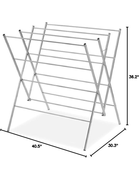 Estante de Secado Metálico Whitmor Sobredimensionado Plata
