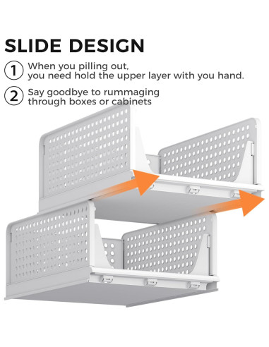 Cesta de Almacenamiento Plástica Apilable Pinkpum 4 Pzas