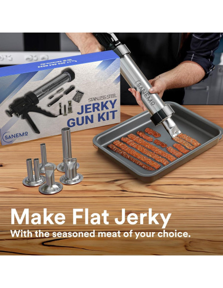 Pistola de Jerky SANEMO 0.68 kg con 5 Boquillas y Accesorios