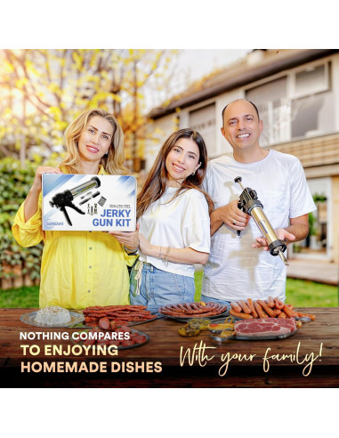 Pistola de Jerky SANEMO 0.68 kg con 5 Boquillas y Accesorios