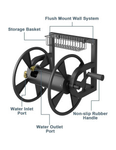 Carrete de Manguera de Jardín Artigarden Montado en Pared 125 pies 2