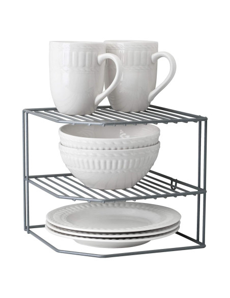 Estante de Esquina Kitchen Details 3 Niveles Hierro Gris