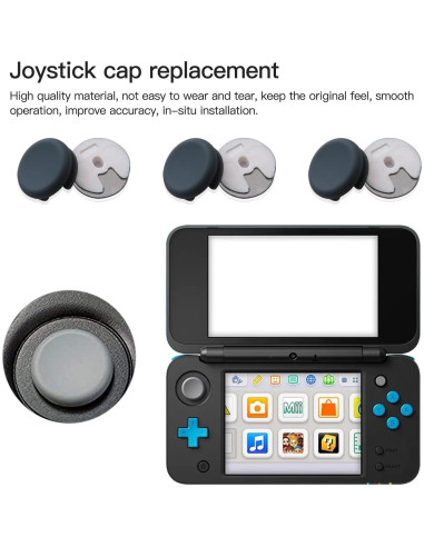 6 Tapas Repuesto Joystick Circular Gris para Nintendo 3DS