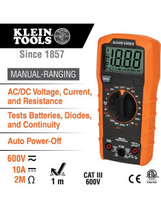 Kit de Multímetro Digital Klein Tools MM320KIT 600V 2