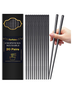 20 Pares de Palillos Reutilizables Dyrfolm Antideslizantes 24 cm