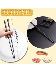 20 Pares de Palillos Reutilizables Dyrfolm Antideslizantes 24 cm 2