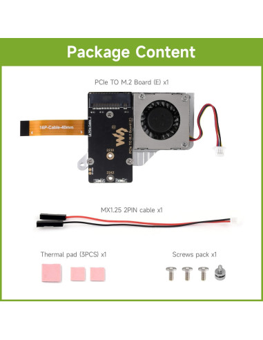 Placa Adaptadora PCIe a M.2 NVMe Waveshare para Raspberry Pi 5