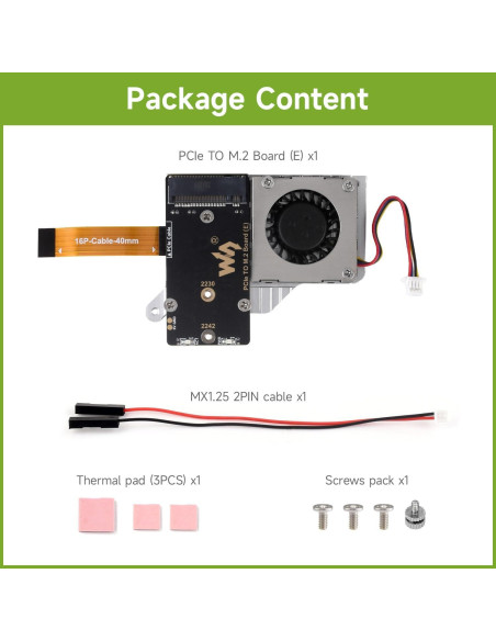 Placa Adaptadora PCIe a M.2 NVMe Waveshare para Raspberry Pi 5