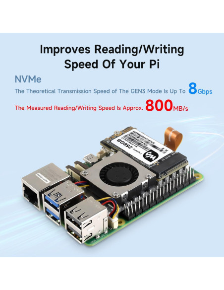 Placa Adaptadora PCIe a M.2 NVMe Waveshare para Raspberry Pi 5