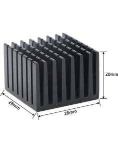 10 Disipadores de Calor de Aluminio 28x28x20mm JIUWU para Raspberry Pi 2