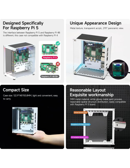 Placa de Expansión de Potencia Yahboom para Raspberry Pi 5 8GB