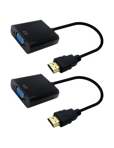Adaptador HDMI a VGA Chapado en Oro INGQI 2 Unidades 1080p