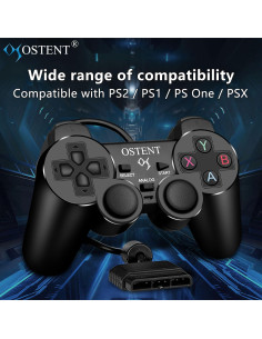 Controlador Analógico OSTENT PS2/PS1 con Vibración 2