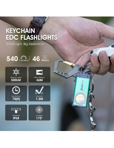 Linterna Mini WUBEN G2 Verde 500 Lúmenes Recargable 5 Modos 2