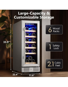 Frigorífico de Vino Kalamera KRC-12SS 18 Botellas 57x29.5x86.1cm 2