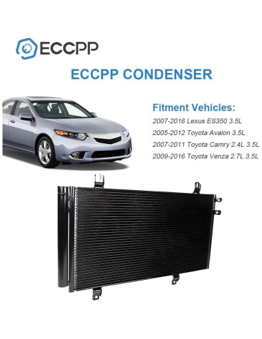 Condensador A/C ECCPP CU3396 para Toyota y Lexus 2007-2016
