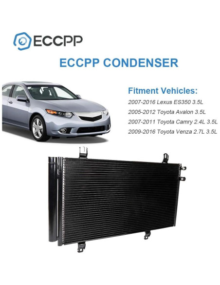 Condensador A/C ECCPP CU3396 para Toyota y Lexus 2007-2016