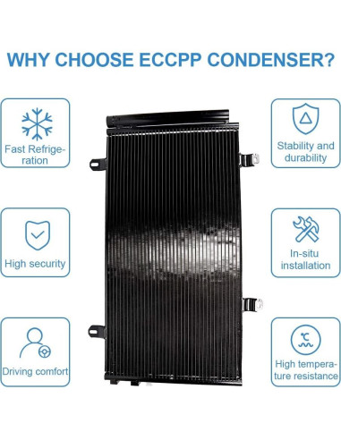Condensador A/C ECCPP CU3396 para Toyota y Lexus 2007-2016