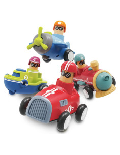 LiKee Juguetes de Coches para Niños 4 Piezas Transporte