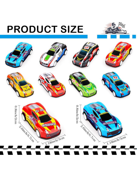 28 Coches Miniatura Adecortalk para Niños 3 a 8 Años