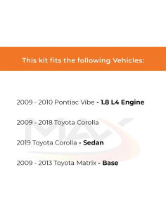 Kit de Frenos Delantero y Trasero Max Advanced Brakes Toyota Corolla 2009-2019 2