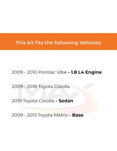 Kit de Frenos Delantero y Trasero Max Advanced Brakes Toyota Corolla 2009-2019