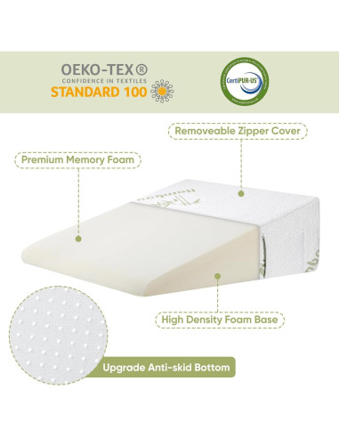 Cojín en Cuña Forias 60x55 cm Espuma Viscoelástica Lavable