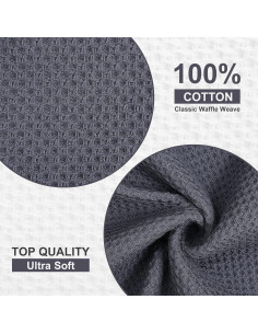 Paños de Cocina Kitinjoy 100% Algodón 6 Piezas 30x30 cm Gris 2