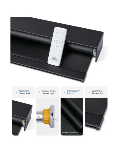 Persianas Enrollables Motorizadas JaeJaes 56x183 cm Negras