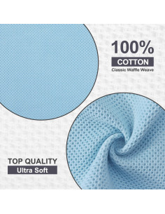 Kitinjoy Pañitos de Cocina 100% Algodón 30x30 cm Azul Cielo - 6 Unidades 2