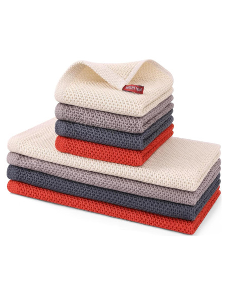 Kitinjoy Juego de Toallas de Cocina 100% Algodón 8 Piezas