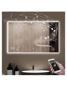 Espejo de Baño Inteligente LED BYECOLD 40"x24" Bluetooth