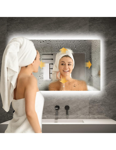 Espejo de Baño Inteligente LED BYECOLD 40"x24" Bluetooth