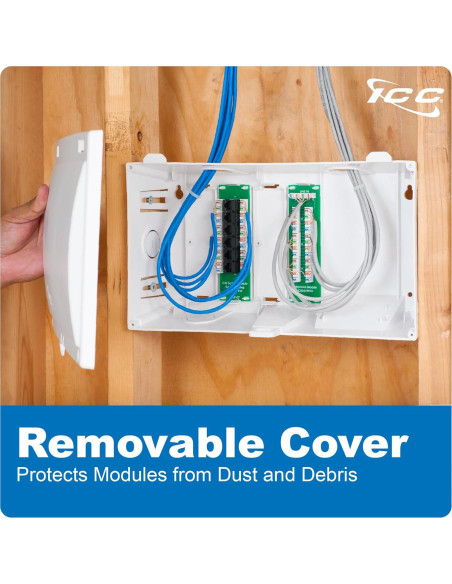 Caja de Cableado Estructurado ICC 8" con Módulos PoE++ CAT5e
